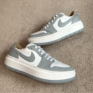 Nike Air Jordan 1 Elevate Low Womens White Wolf Grey Shoes DH7004-100 Sz 12